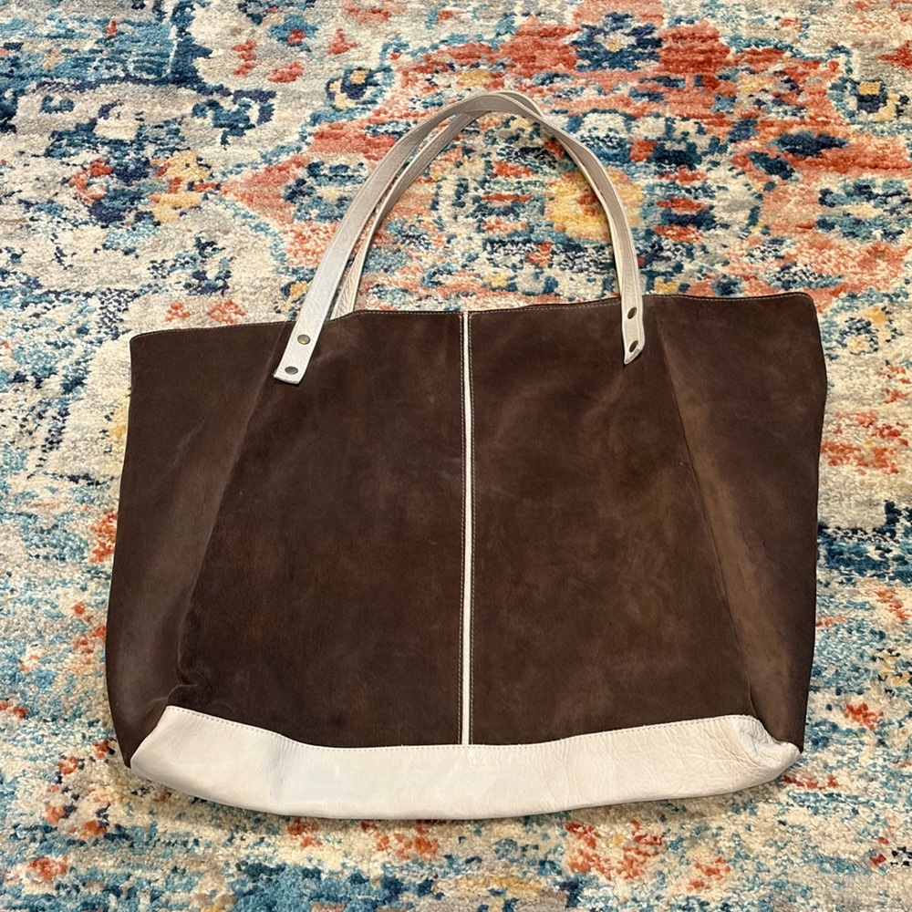 New Brown Suede Tote Bag Never Full by American Apparel NWOT Made in USA